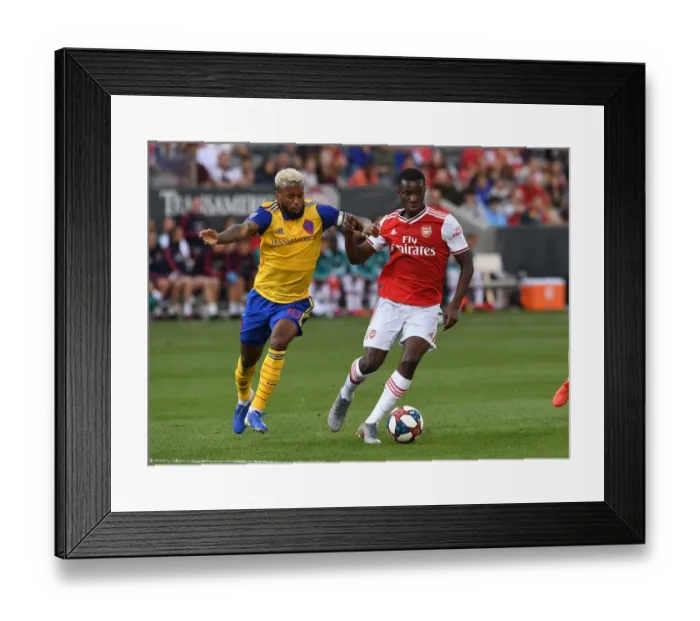 Framed Print : Arsenal's Eddie Nketiah vs. Kellyn Acosta: A Pre-Season Battle at the Colorado Rapids