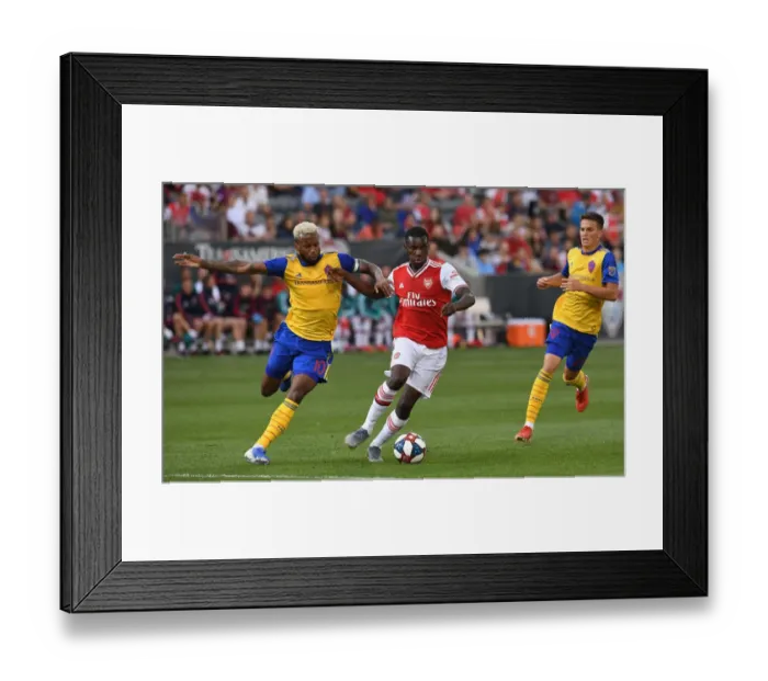 Framed Print : Arsenal's Eddie Nketiah Faces Off Against Colorado's Kellyn Acosta in 2019 Pre-Season Clash
