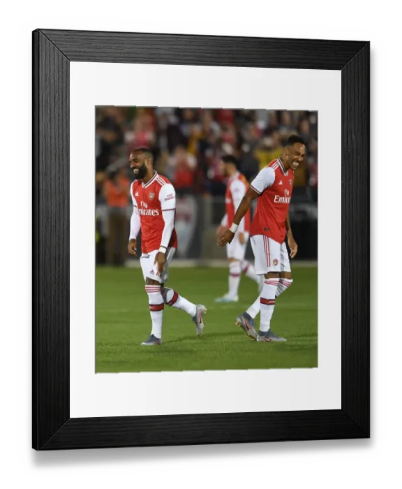 Framed Print : Arsenal's Aubameyang and Lacazette in Action against Colorado Rapids (2019-20) Framed Print : Arsenal's Aubameyang and Lacazette in Action against Colorado Rapids (2019-20)