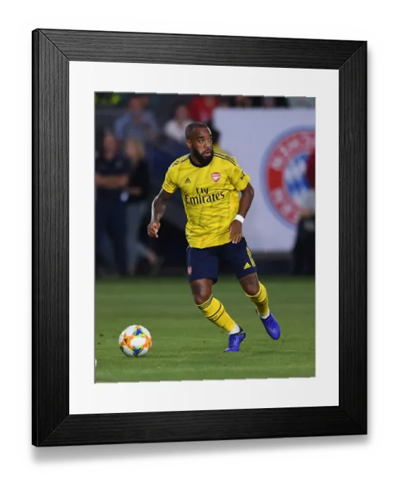 Framed Print : Arsenal vs Bayern Munich: Lacazette Goes Head-to-Head in International Champions Cup Showdown, 2019