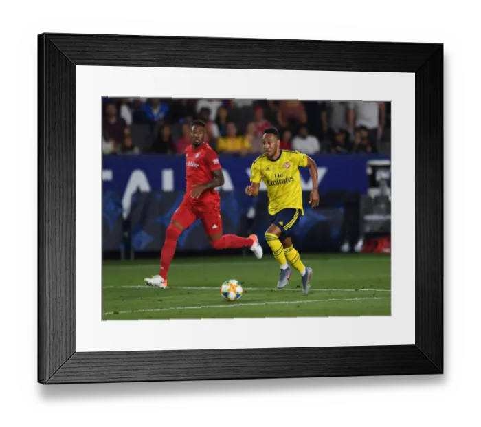 Framed Print : Aubameyang vs. Boateng: Arsenal vs. Bayern Munich Clash in International Champions Cup, Los Angeles
