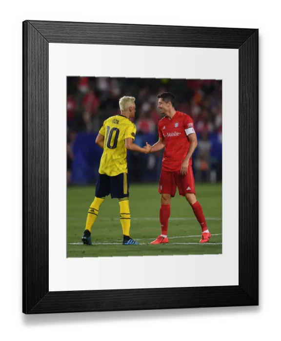 Framed Print : Arsenal vs. Bayern Munich: Mesut Ozil and Robert Lewandowski Clash in 2019 International Champions Cup Framed Print : Arsenal vs. Bayern Munich: Mesut Ozil and Robert Lewandowski Clash in 2019 International Champions Cup