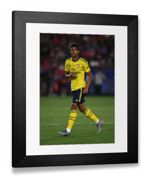 Framed Print : Arsenal FC in the International Champions Cup: Training in Los Angeles, California - Tyreece John-Jules in Action against Bayern Munich