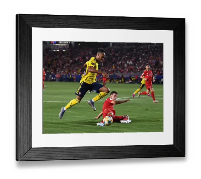 Framed Print : Arsenal's Aubameyang Shines: Arsenal vs. Bayern Munich, International Champions Cup 2019 Framed Print : Arsenal's Aubameyang Shines: Arsenal vs. Bayern Munich, International Champions Cup 2019