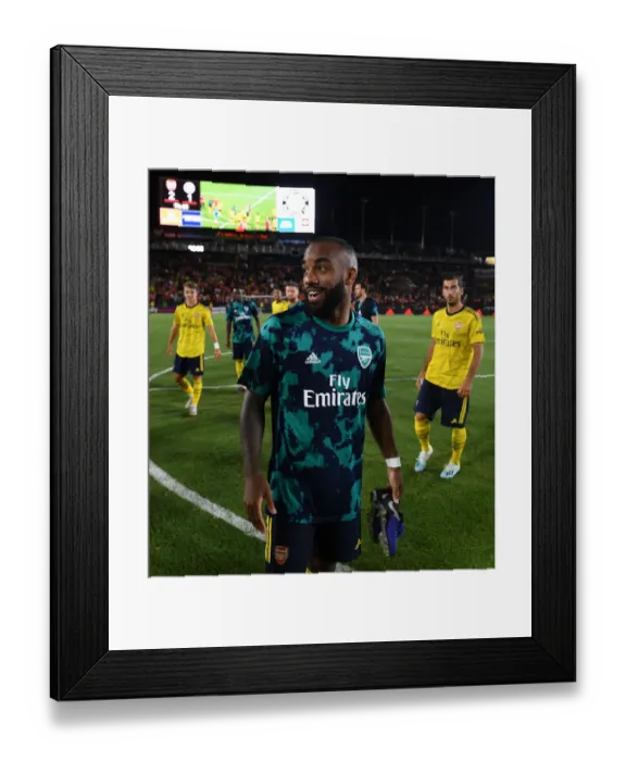 Framed Print : Arsenal FC in LA: Alexandre Lacazette Post-Match against Bayern Munich, 2019 Framed Print : Arsenal FC in LA: Alexandre Lacazette Post-Match against Bayern Munich, 2019