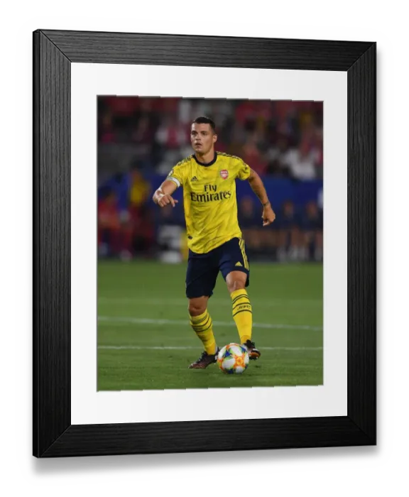 Framed Print : Granit Xhaka (Arsenal). Arsenal 2:1 Bayern Munich