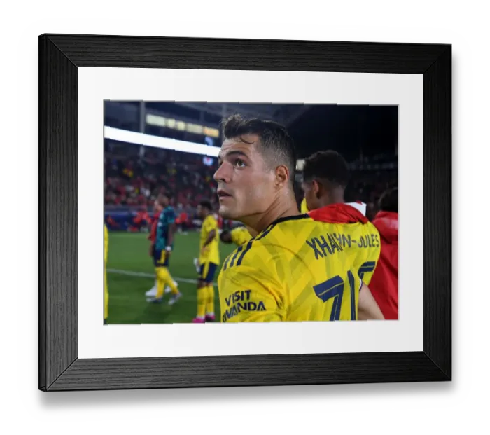 Framed Print : Granit Xhaka (Arsenal). Arsenal 2:1 Bayern Munich
