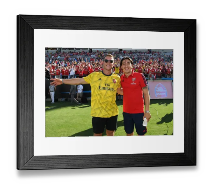 Framed Print : Bellerin vs. McCaffrey: Football Stars Clash in Arsenal vs. Fiorentina International Champions Cup Match