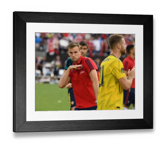 Framed Print : Arsenal's Rob Holding Post-Match at 2019 International Champions Cup in Charlotte