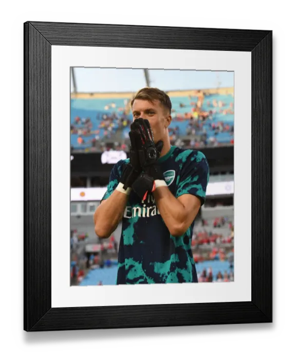 Framed Print : Arsenal FC vs ACF Fiorentina: Matt Macey Reacts after 2019 International Champions Cup Match in Charlotte
