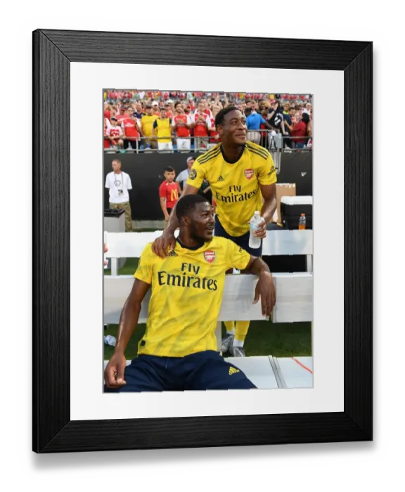 Framed Print : Arsenal's Medley and Maitland-Niles: A Moment of Relief After Arsenal v Fiorentina, 2019 International Champions Cup, Charlotte