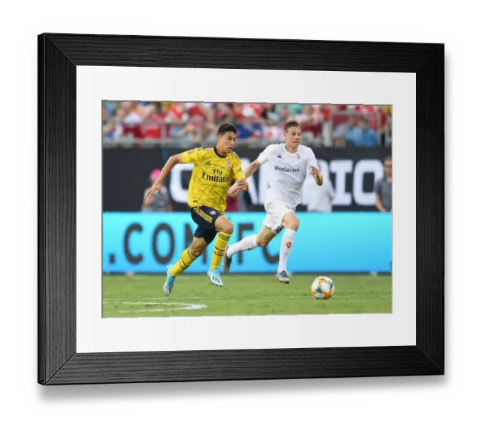 Framed Print : Arsenal's Martinelli Shines in 2019 International Champions Cup Clash Against Fiorentina