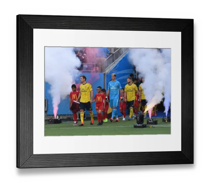 Framed Print : Arsenal Lead Out Against Fiorentina in 2019 International Champions Cup, Charlotte Framed Print : Arsenal Lead Out Against Fiorentina in 2019 International Champions Cup, Charlotte