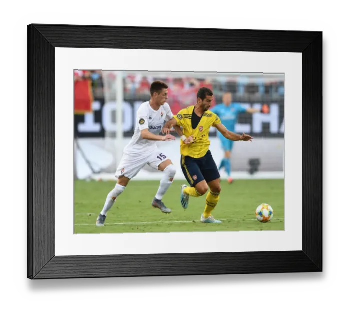 Framed Print : Arsenal vs. Fiorentina: Mkhitaryan Faces Off in 2019 International Champions Cup, Charlotte Framed Print : Arsenal vs. Fiorentina: Mkhitaryan Faces Off in 2019 International Champions Cup, Charlotte