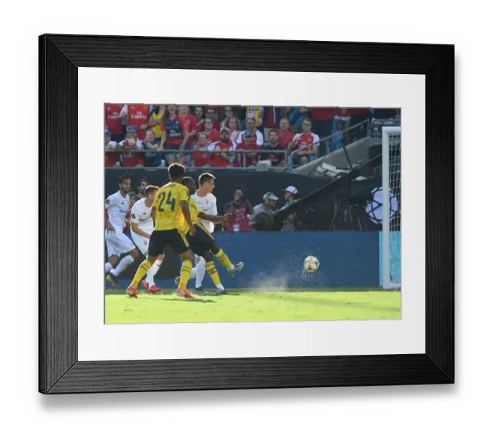 Framed Print : Arsenal's Eddie Nketiah Scores First Goal in Arsenal v Fiorentina 2019-20 International Champions Cup Match in Charlotte