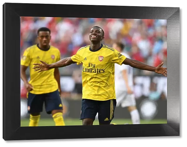 Arsenal's Eddie Nketiah Scores His Second Goal against Fiorentina in 2019 International Champions Cup, Charlotte