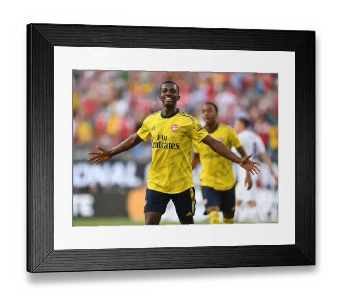 Framed Print : Eddie Nketiah Scores His Second Goal for Arsenal against Fiorentina in 2019 International Champions Cup, Charlotte