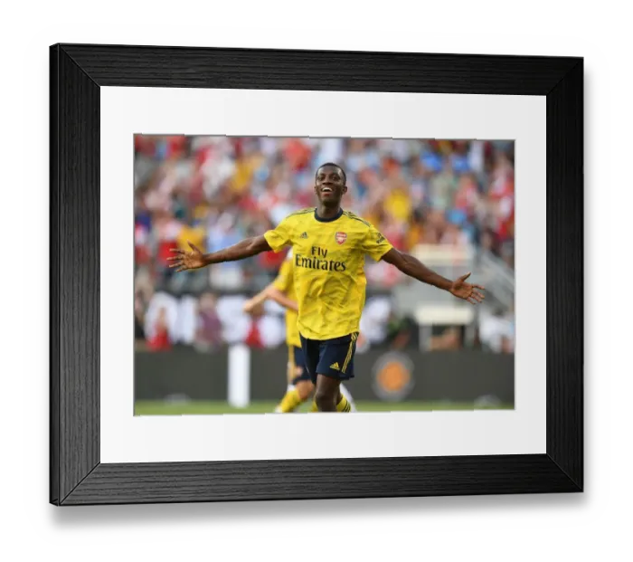 Framed Print : Arsenal's Eddie Nketiah Scores Second Goal vs. ACF Fiorentina in 2019 International Champions Cup, Charlotte