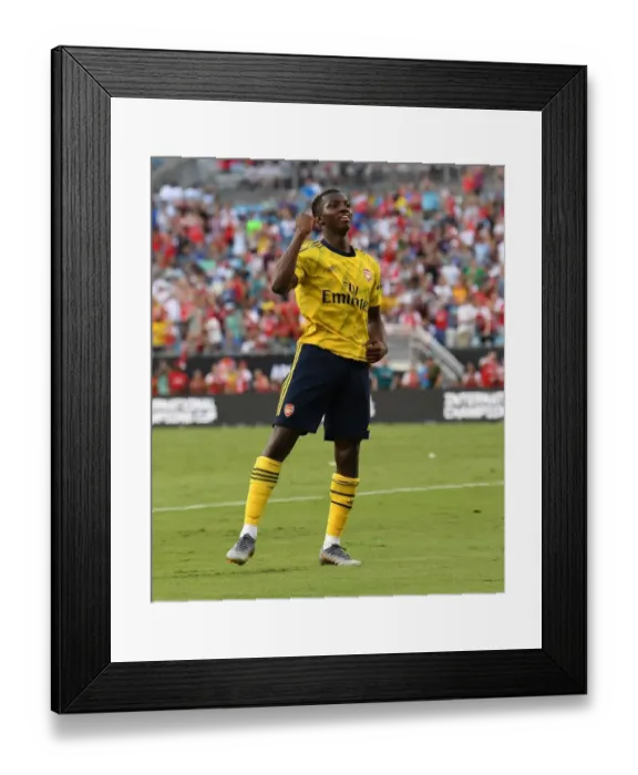 Framed Print : Eddie Nketiah Scores His Second Goal: Arsenal's Victory at 2019 International Champions Cup, Charlotte