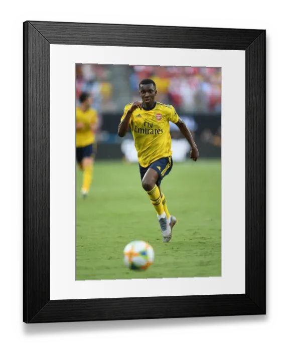 Framed Print : Arsenal vs. ACF Fiorentina: Eddie Nketiah in Action at 2019 International Champions Cup, Charlotte