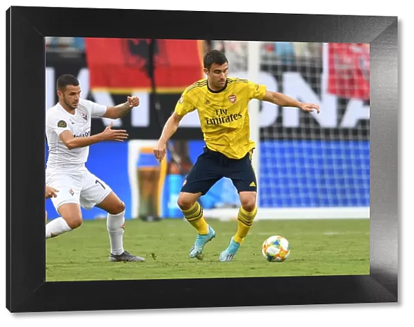 Arsenal's Sokratis in Action: Arsenal vs. ACF Fiorentina at 2019 International Champions Cup, Charlotte