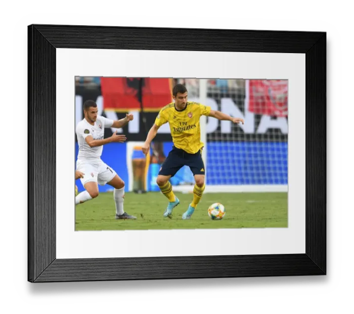 Framed Print : Arsenal's Sokratis in Action: Arsenal vs. ACF Fiorentina at 2019 International Champions Cup, Charlotte