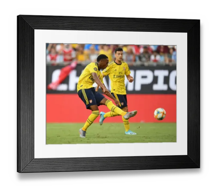 Framed Print : Arsenal's Joe Willock Scores Third Goal vs. Fiorentina in 2019 International Champions Cup, Charlotte