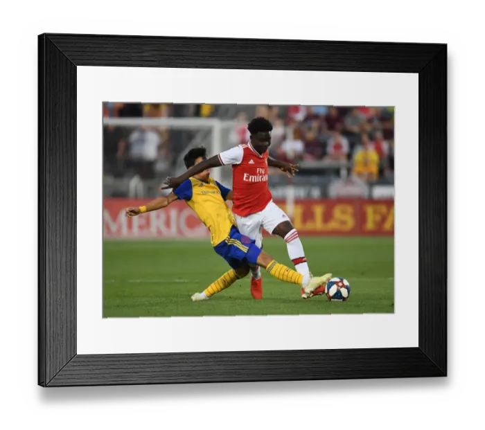 Framed Print : Arsenal's Bukayo Saka in Action: Colorado Rapids vs Arsenal (2019-20 Pre-Season Friendly)