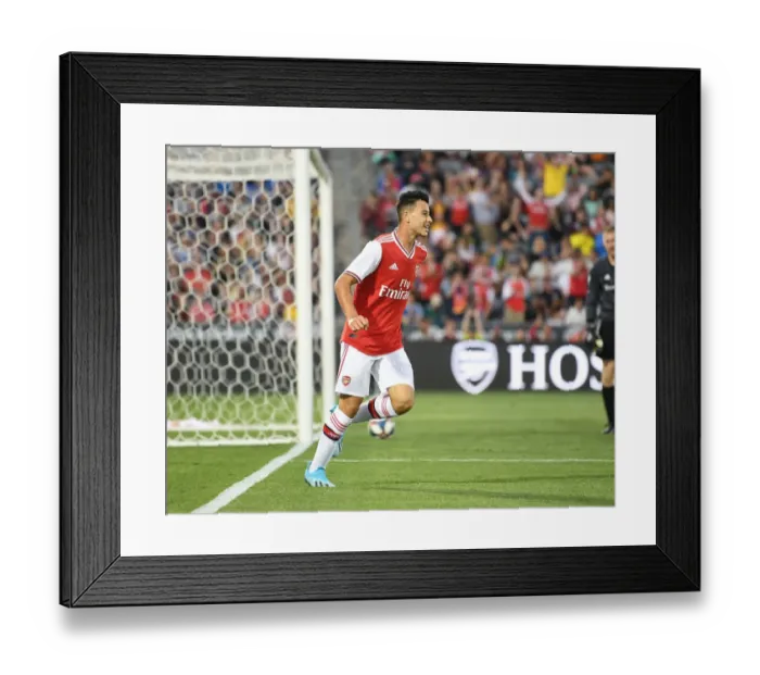 Framed Print : Arsenal's Gabriel Martinelli Celebrates Goal Against Colorado Rapids in 2019 Pre-Season Friendly