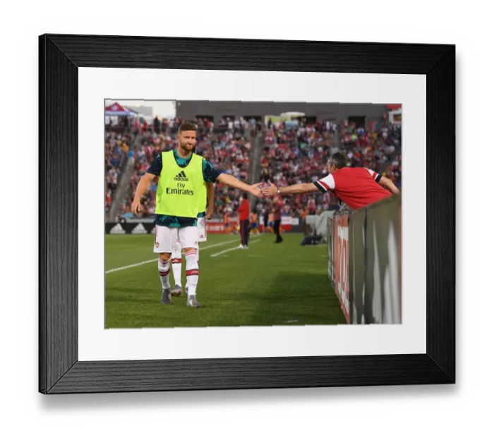 Framed Print : Arsenal's Mustafi Greets Fans in Colorado: Arsenal FC vs Colorado Rapids Pre-Season Friendly (2019)