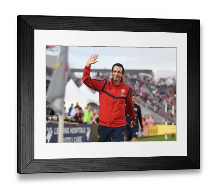 Framed Print : Unai Emery Waves to Arsenal Fans in Colorado: Arsenal FC vs Colorado Rapids Pre-Season Friendly (2019)