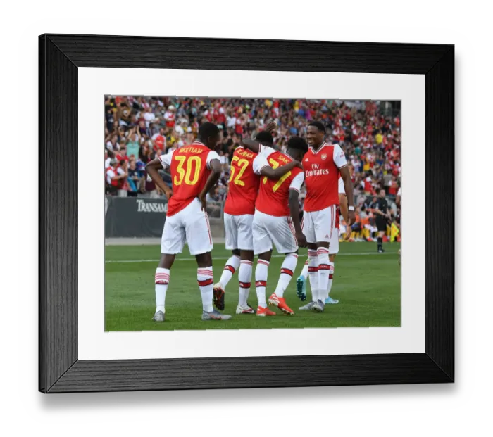 Framed Print : Arsenal Double Up: Olayinka and Saka Celebrate Pre-Season Goals Against Colorado Rapids Framed Print : Arsenal Double Up: Olayinka and Saka Celebrate Pre-Season Goals Against Colorado Rapids