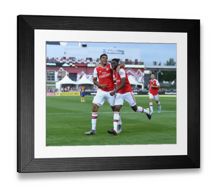 Framed Print : Arsenal Celebrate Goals Against Colorado Rapids in 2019 Pre-Season Friendly
