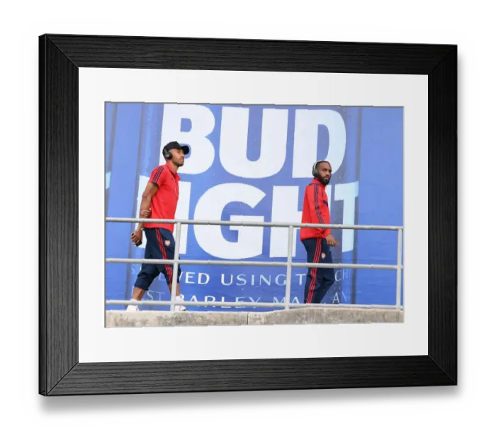 Framed Print : Arsenal Forwards Aubameyang and Lacazette: Pre-Season Face-Off at Colorado Rapids, 2019 Framed Print : Arsenal Forwards Aubameyang and Lacazette: Pre-Season Face-Off at Colorado Rapids, 2019