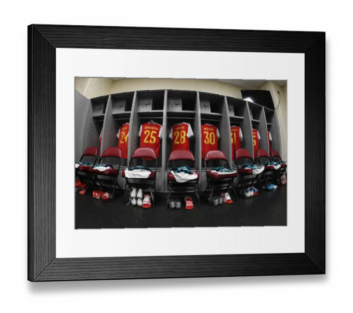 Framed Print : Behind the Scenes: Arsenal FC's Pre-Season Training at Colorado Rapids - A Look into the Changing Room