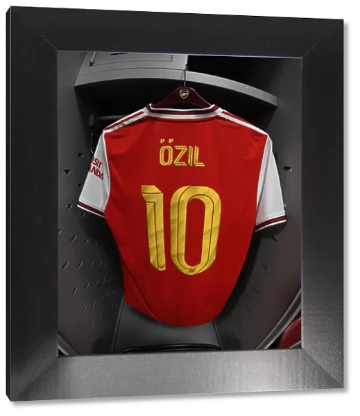 Arsenal FC at Commerce City: Mesut Ozil's Jersey in the Arsenal Changing Room (Colorado Rapids vs Arsenal 2019-20)