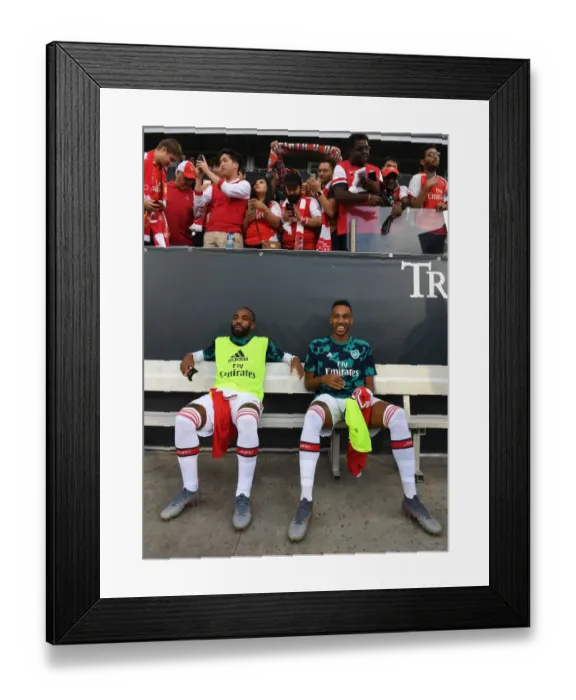 Framed Print : Arsenal Forwards Lacazette and Aubameyang Prepare for Colorado Rapids Clash (2019-20)