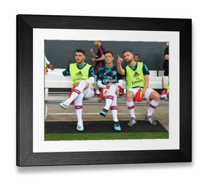 Framed Print : Arsenal FC: Pre-Season Friendly vs Colorado Rapids (2019) - Ozil, Kolasinac, Mustafi Training Session