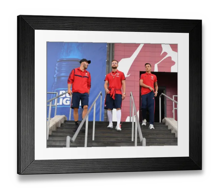 Framed Print : Arsenal FC Training Session at Colorado Rapids: Kolasinac, Mustafi, and Ozil