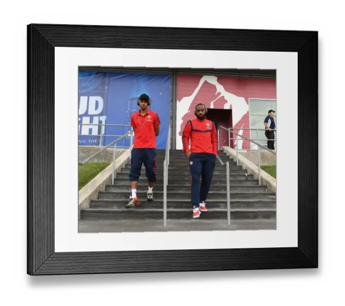 Framed Print : Arsenal Forwards Aubameyang and Lacazette Before 2019-20 Pre-Season Clash vs Colorado Rapids Framed Print : Arsenal Forwards Aubameyang and Lacazette Before 2019-20 Pre-Season Clash vs Colorado Rapids