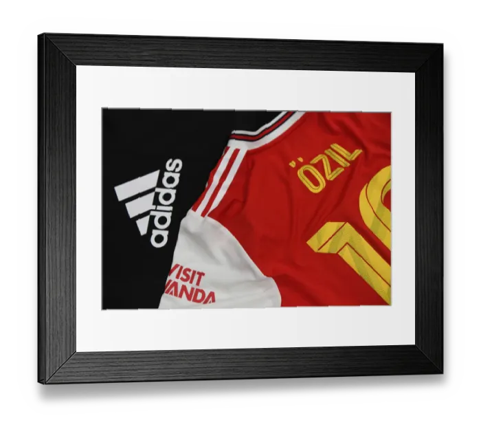 Framed Print : Arsenal FC at Commerce City: Mesut Ozil's Shirt in Arsenal Changing Room (Colorado Rapids vs Arsenal 2019-20)