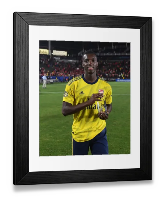 Framed Print : Arsenal's Eddie Nketiah Named Man of the Match in Arsenal vs. Bayern Munich 2019-20 International Champions Cup Clash