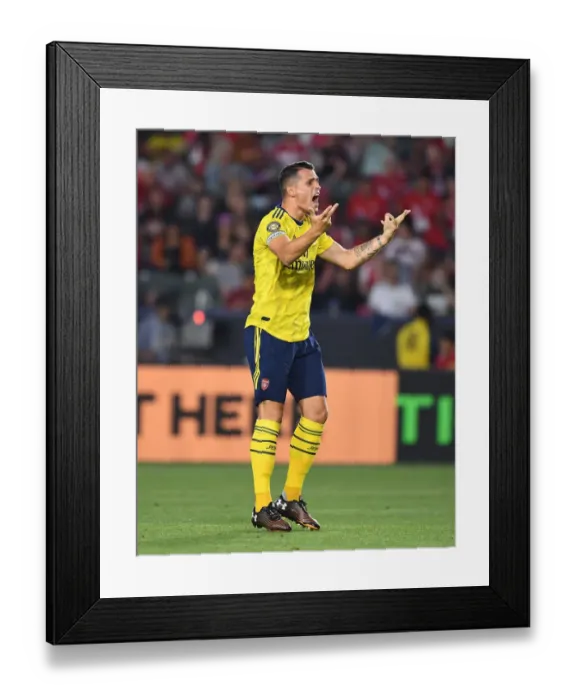 Framed Print : Granit Xhaka and Arsenal Face Bayern Munich in 2019 International Champions Cup