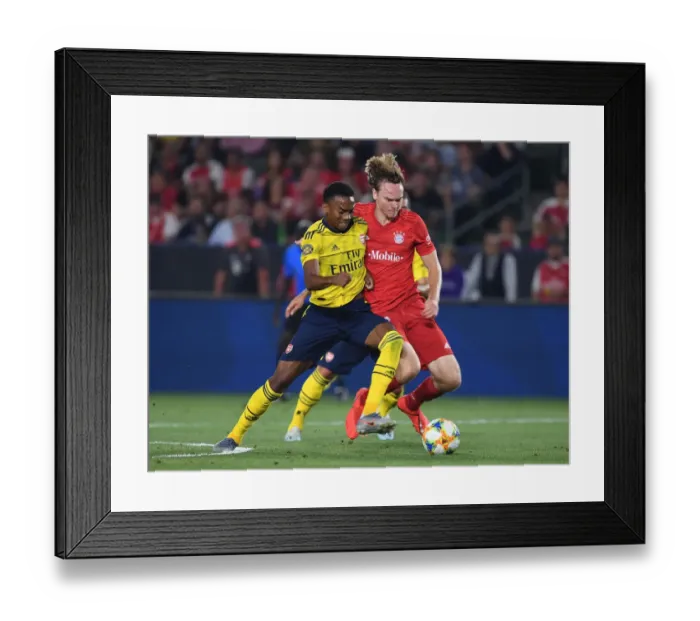 Framed Print : Arsenal vs. Bayern Munich: International Champions Cup Clash at Dignity Health Sports Park, 2019 - A Battle of Football Giants Framed Print : Arsenal vs. Bayern Munich: International Champions Cup Clash at Dignity Health Sports Park, 2019 - A Battle of Football Giants