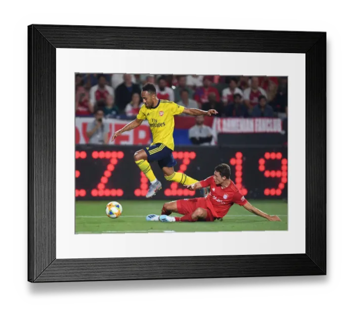 Framed Print : Arsenal vs. Bayern Munich: Aubameyang vs. Pavard Showdown - International Champions Cup Clash, 2019 Framed Print : Arsenal vs. Bayern Munich: Aubameyang vs. Pavard Showdown - International Champions Cup Clash, 2019