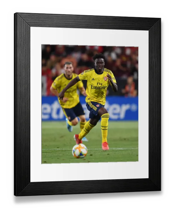 Framed Print : Arsenal FC vs. FC Bayern: Saka's Showdown in the International Champions Cup, Carson, California, 2019