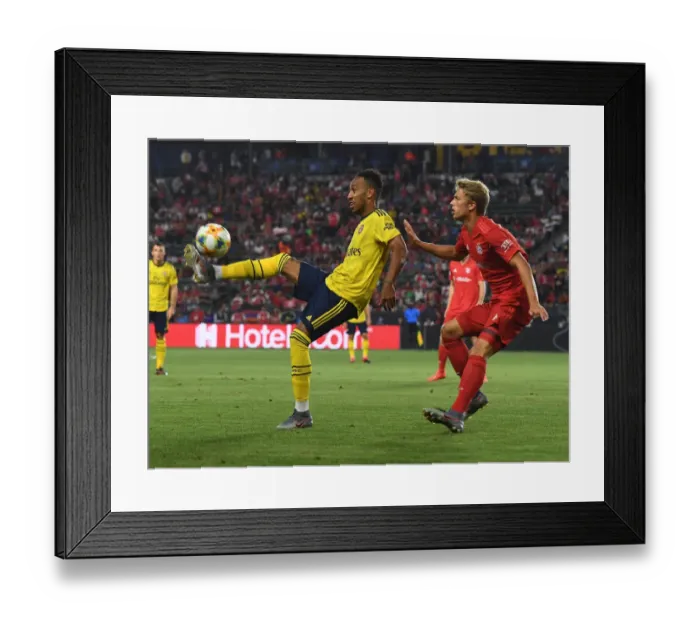 Framed Print : Arsenal vs. Bayern Munich: 2019 International Champions Cup Clash - Pierre-Emerick Aubameyang in Action
