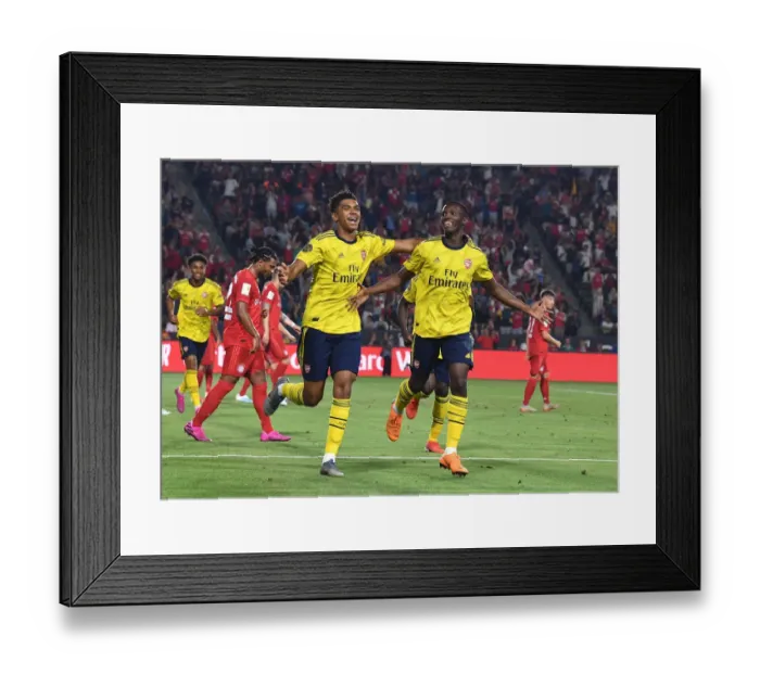 Framed Print : Arsenal Celebrate Goals Against FC Bayern in 2019 International Champions Cup Framed Print : Arsenal Celebrate Goals Against FC Bayern in 2019 International Champions Cup