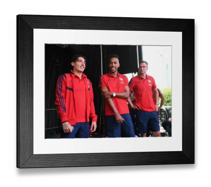 Framed Print : Arsenal Stars Mingle with Fans: Hector Bellerin, Pierre-Emerick Aubameyang, and Rob Holding Before Arsenal vs. Fiorentina in 2019 International Champions Cup, Charlotte Framed Print : Arsenal Stars Mingle with Fans: Hector Bellerin, Pierre-Emerick Aubameyang, and Rob Holding Before Arsenal vs. Fiorentina in 2019 International Champions Cup, Charlotte