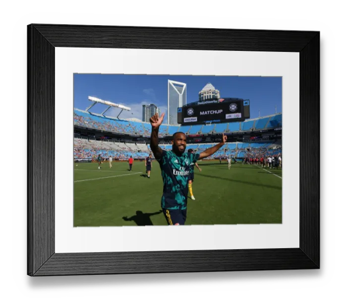 Framed Print : Alex Lacazette Readies for Arsenal's Clash against Fiorentina at 2019 International Champions Cup in Charlotte Framed Print : Alex Lacazette Readies for Arsenal's Clash against Fiorentina at 2019 International Champions Cup in Charlotte